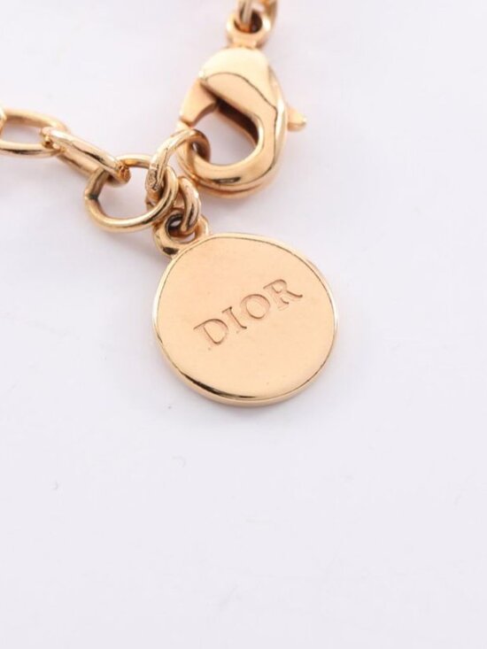 Dior Necklace CD Logo Gold Pink - Picture 5 of 7